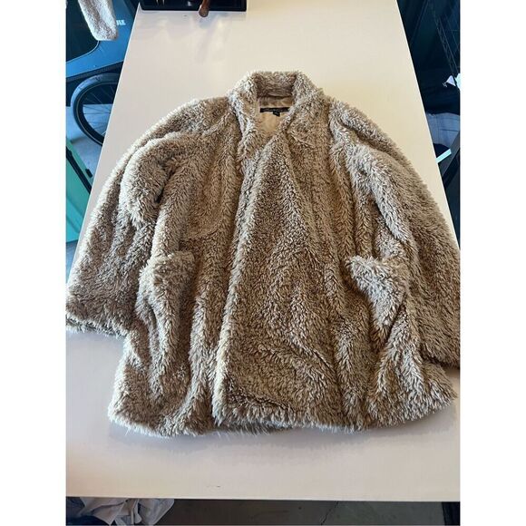 Kenneth Cole Faux Fur Beige Jacket S (A) - Picture 6 of 14